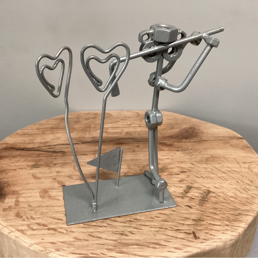 Golf Metal Crafted Art Sculpture - Unique - Business Card or Note Holder - Rare - Picture 6 of 9